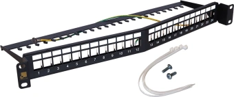 Патч-панель наборная Lanmaster LAN-PPAR24OK-STP 19" 1U 24xRJ45 STP - купить недорого с доставкой в интернет-магазине