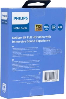 Кабель аудио-видео Philips 4K 30 Гц Full HD HDMI (m)/HDMI (m) 1.5м. позолоч.конт. черный (SWV2110/56) - купить недорого с доставкой в интернет-магазине