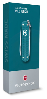 Нож перочинный Victorinox Classic SD Alox Wild Jungle (0.6221.242G) 58мм 7функц. подар.коробка - купить недорого с доставкой в интернет-магазине