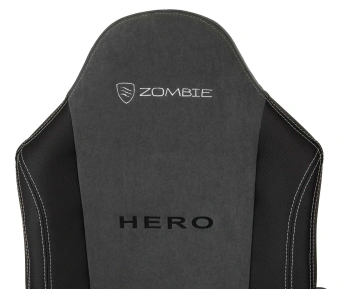 Кресло игровое Zombie Hero серый ткань/эко.кожа крестов. пластик - купить недорого с доставкой в интернет-магазине