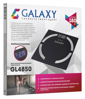 Весы напольные электронные Galaxy GL 4850 макс.180кг черный - купить недорого с доставкой в интернет-магазине