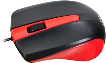Мышь Оклик 225M черный/красный оптическая 1200dpi USB для ноутбука 3but (288237) - купить недорого с доставкой в интернет-магазине