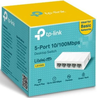 Коммутатор TP-Link LS1005 5x100Мбит/с неуправляемый - купить недорого с доставкой в интернет-магазине