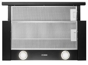 Вытяжка встраиваемая Hyundai HBH 6236 BG черный управление: кулисные переключатели (1 мотор) - купить недорого с доставкой в интернет-магазине