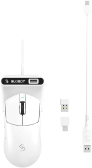 Мышь A4Tech Bloody R77 Ultra Dock белый оптическая 20000dpi беспров. USB 5but - купить недорого с доставкой в интернет-магазине