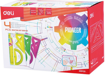 Набор линеек Deli EG00402 Pioneer пластик дл.20см ассорти флуорисцентный компл.:лин.20см/треуг.2шт/трансп. пластиковый пакет с европодв. - купить недорого с доставкой в интернет-магазине