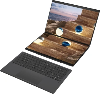 Ноутбук Asus ZenBook Duo UX8407AA-SN363X Core Ultra 9 386H 32Gb SSD1Tb Intel Graphics 14" OLED Touch 3K (2880x1800) Windows 11 Pro dk.grey WiFi BT Cam (90NB16V1-M00L90) - купить недорого с доставкой в интернет-магазине