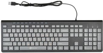 Клавиатура Оклик 480M черный/серый USB slim Multimedia (1067199) - купить недорого с доставкой в интернет-магазине