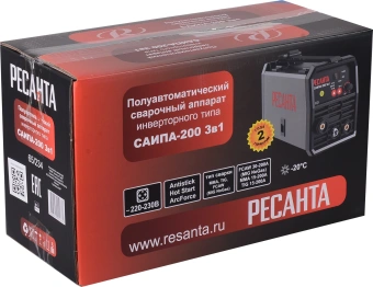 Сварочный полуавтомат Ресанта САИПА-200 инвертор MIG-MAG/ММА/TIG 5.6кВт - купить недорого с доставкой в интернет-магазине