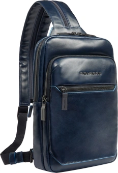 Рюкзак слинг мужской Piquadro Blue Square CA6589B2/BLU2 темно-синий натур.кожа - купить недорого с доставкой в интернет-магазине
