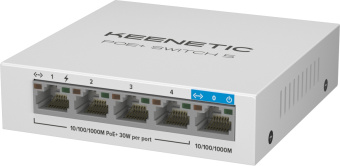 Коммутатор Keenetic KN-4610 (L2) 5x1Гбит/с 4PoE+ 60W неуправляемый - купить недорого с доставкой в интернет-магазине