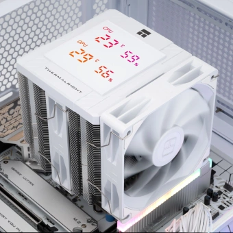 Устройство охлаждения(кулер) Thermalright Peerless Assassin 120 Digital Soc-AM5/AM4/1200/1700/1851 белый 4-pin 25.6dB Al+Cu LCD Ret (PA120-DIGITAL-WH) - купить недорого с доставкой в интернет-магазине