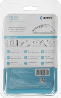 Мышь A4Tech Fstyler FB35 серый оптическая 2000dpi беспров. BT/Radio USB для ноутбука 6but (FB35 SMOKY GREY) - купить недорого с доставкой в интернет-магазине