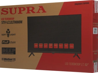 Телевизор LED Supra 32" STV-LC32LT0080W черный HD 60Hz DVB-T DVB-T2 DVB-C DVB-S DVB-S2 USB (RUS) - купить недорого с доставкой в интернет-магазине