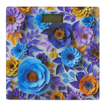 Весы напольные электронные SunWind SSB051 макс.180кг рисунок - купить недорого с доставкой в интернет-магазине