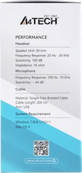 Наушники с микрофоном A4Tech Fstyler FH300U черный 2м мониторные USB оголовье (FH300U BLACK) - купить недорого с доставкой в интернет-магазине