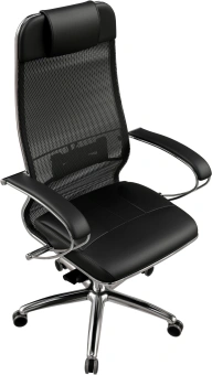 Кресло Метта Samurai SL-1 черный сиденье черный сетка с подголов. крестов. металл хром - купить недорого с доставкой в интернет-магазине