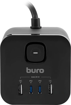 Сетевой удлинитель Buro BU-PC3.1UС-Plus-B 1.5м (3 розетки) черный (коробка) - купить недорого с доставкой в интернет-магазине