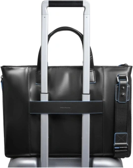 Деловая сумка Piquadro Blue Square CA4021B2/N с отделением для ноутбука 15.6" черная натур.кожа - купить недорого с доставкой в интернет-магазине