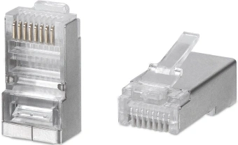 Коннектор Cabeus (8P8C-SH-FC) кат.5E RJ45 серебристый - купить недорого с доставкой в интернет-магазине