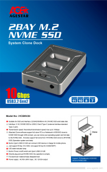 Док-станция SSD AgeStar 31CBNV2H NVMe USB3.2 алюминий серый M2 2280 M-key - купить недорого с доставкой в интернет-магазине