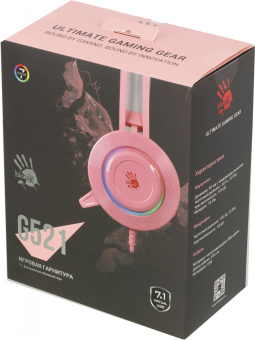 Наушники с микрофоном A4Tech Bloody G521 розовый 2.3м мониторные USB оголовье (G521 ( PINK )) - купить недорого с доставкой в интернет-магазине