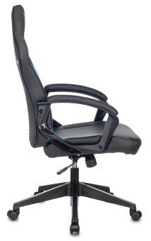 Кресло игровое Zombie DRIVER черный/голубой эко.кожа с подголов. крестов. пластик - купить недорого с доставкой в интернет-магазине