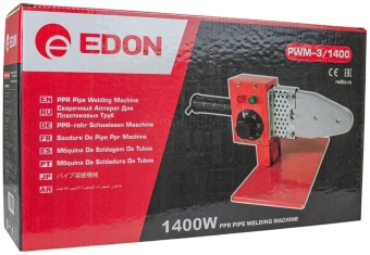 Сварочный аппарат для пластиковых труб Edon PWM-3/1400 1.4кВт Тмакс.:300 парн.насад. 3насад. (кейс в компл.) (40583) - купить недорого с доставкой в интернет-магазине