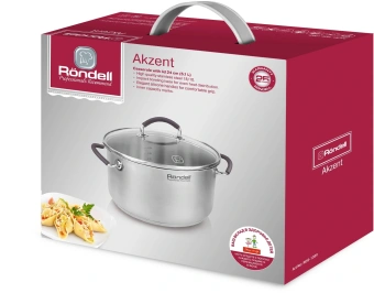 Кастрюля Rondell Akzent RDS-1389 5.1л. d=24см (с крышкой) стальной - купить недорого с доставкой в интернет-магазине