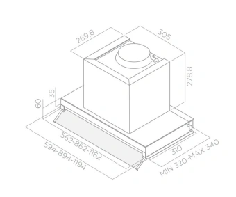 Вытяжка встраиваемая Elica Boxin IX/A/60 нержавеющая сталь управление: поворотные переключатели (1 мотор) - купить недорого с доставкой в интернет-магазине
