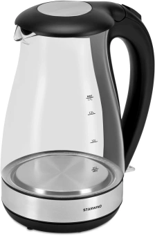Чайник электрический Starwind SKP3039 1.7л. 2200Вт черный корпус: стекло/пластик - купить недорого с доставкой в интернет-магазине
