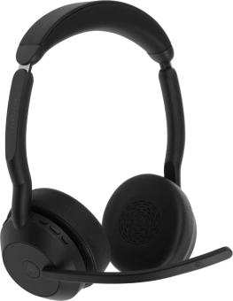 Наушники с микрофоном Jabra Evolve2 55, Link380c MS Stereo черный накладные BT оголовье (25599-999-899) - купить недорого с доставкой в интернет-магазине
