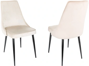 Стул для дома Бюрократ CH-K4_2 комплект 2шт бежевый Holland 06 металл черный на ножках (CH-K4_1/HL07_2) - купить недорого с доставкой в интернет-магазине