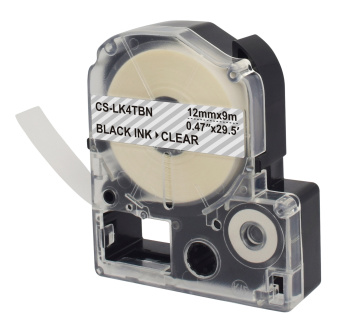 Картридж ленточный Cactus CS-LK4TBN LK-4TBN черный на прозрачном 12x9 для Epson LW300/LW400/LW700/LW600P/LW1000P/K400/Z700/Z900 - купить недорого с доставкой в интернет-магазине