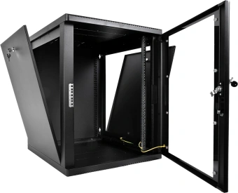 Шкаф коммутационный ЦМО (ШРН-М-12.500-9005) настенный 12U 600x520мм пер.дв.стекл 130кг черный 456мм 21.6кг 180град. 610мм IP20 сталь - купить недорого с доставкой в интернет-магазине