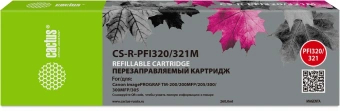 Картридж перезаправляемый струйный Cactus CS-R-PFI320/321M PFI-320/321M пурпурный (260мл) для Canon imagePROGRAF TM-200/200MFP/205/300/300MFP/305 без чипа - купить недорого с доставкой в интернет-магазине