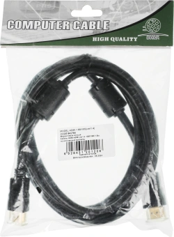 Кабель аудио-видео Ningbo HDMI (m)/HDMI (m) 1.8м. феррит.кольца позолоч.конт. черный (HDMI-1.8M-MG(VER1.4)) - купить недорого с доставкой в интернет-магазине
