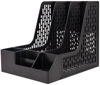 Лоток вертикальный Deli E9847 BLACK E9847 3отд. сборный для бумаг 253x320x275мм черный пластик пластиковый пакет - купить недорого с доставкой в интернет-магазине