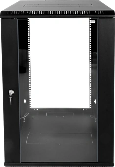 Шкаф коммутационный ЦМО (ШРН-Э-18.350-9005) настенный 18U 600x350мм пер.дв.стекл 85кг черный 300мм 22.14кг 180град. 878мм - купить недорого с доставкой в интернет-магазине