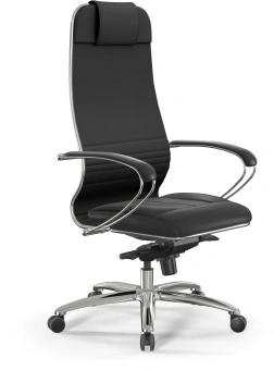 Кресло Метта Samurai KL-1 черный сиденье черный экокожа с подголов. крестов. металл хром - купить недорого с доставкой в интернет-магазине