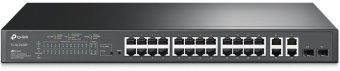 Коммутатор TP-Link SL2428P (L2) 24x100Мбит/с 4x1Гбит/с 2xКомбо(1000BASE-T/SFP) 24PoE+ 250W управляемый - купить недорого с доставкой в интернет-магазине