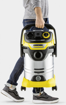 Строительный пылесос Karcher WD 6 P S V-30/6/22/T 1300Вт (уборка: сухая/сбор воды) желтый - купить недорого с доставкой в интернет-магазине