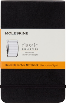 Блокнот Moleskine REPORTER SOFT QP811 Pocket 90x140мм 192стр. линейка мягкая обложка черный - купить недорого с доставкой в интернет-магазине
