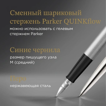 Набор ручек Parker Jotter Core FK61 (2093258) Stainless Steel CT сталь нержавеющая подар.кор. ручка перьевая, ручка шариковая - купить недорого с доставкой в интернет-магазине