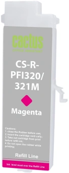 Картридж перезаправляемый струйный Cactus CS-R-PFI320/321M PFI-320/321M пурпурный (260мл) для Canon imagePROGRAF TM-200/200MFP/205/300/300MFP/305 без чипа - купить недорого с доставкой в интернет-магазине