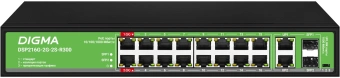 Коммутатор Digma DSP216G-2G-2S-R300 (L2) 18x1Гбит/с 2SFP 16PoE 16PoE+ 2PoE++ 300W неуправляемый - купить недорого с доставкой в интернет-магазине