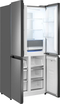 Холодильник Weissgauff WCD 450 Bru Steel Glass NoFrost Inverter 3-хкамерн. сталь инвертер - купить недорого с доставкой в интернет-магазине