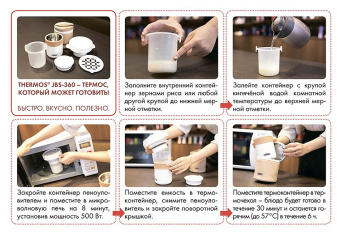 Термос Thermos JBS-360 0.36л. бежевый/белый с чехлом (135223) - купить недорого с доставкой в интернет-магазине