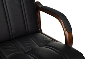 Кресло руководителя Бюрократ T-9932Walnut черный кожа крестов. металл/дерево - купить недорого с доставкой в интернет-магазине