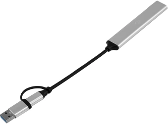 Разветвитель USB-C + USB-A Digma DHUB-4USB-AC-2.0 4порт. серебристый - купить недорого с доставкой в интернет-магазине